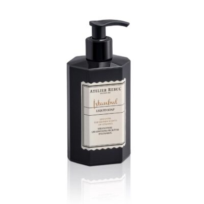 Atelier Rebul Istanbul Handzeep 250 ml zwarte pompfles op witte achtergrond