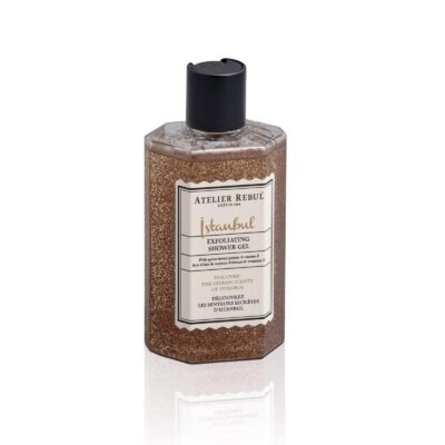 Atelier Rebul Istanbul Douchegel met scrub 250 ml fles op witte achtergrond