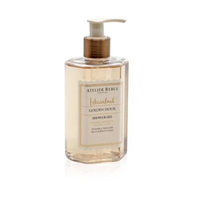 Atelier Rebul Istanbul Golden Hour Douchegel 250 ml pompfles op witte achtergrond