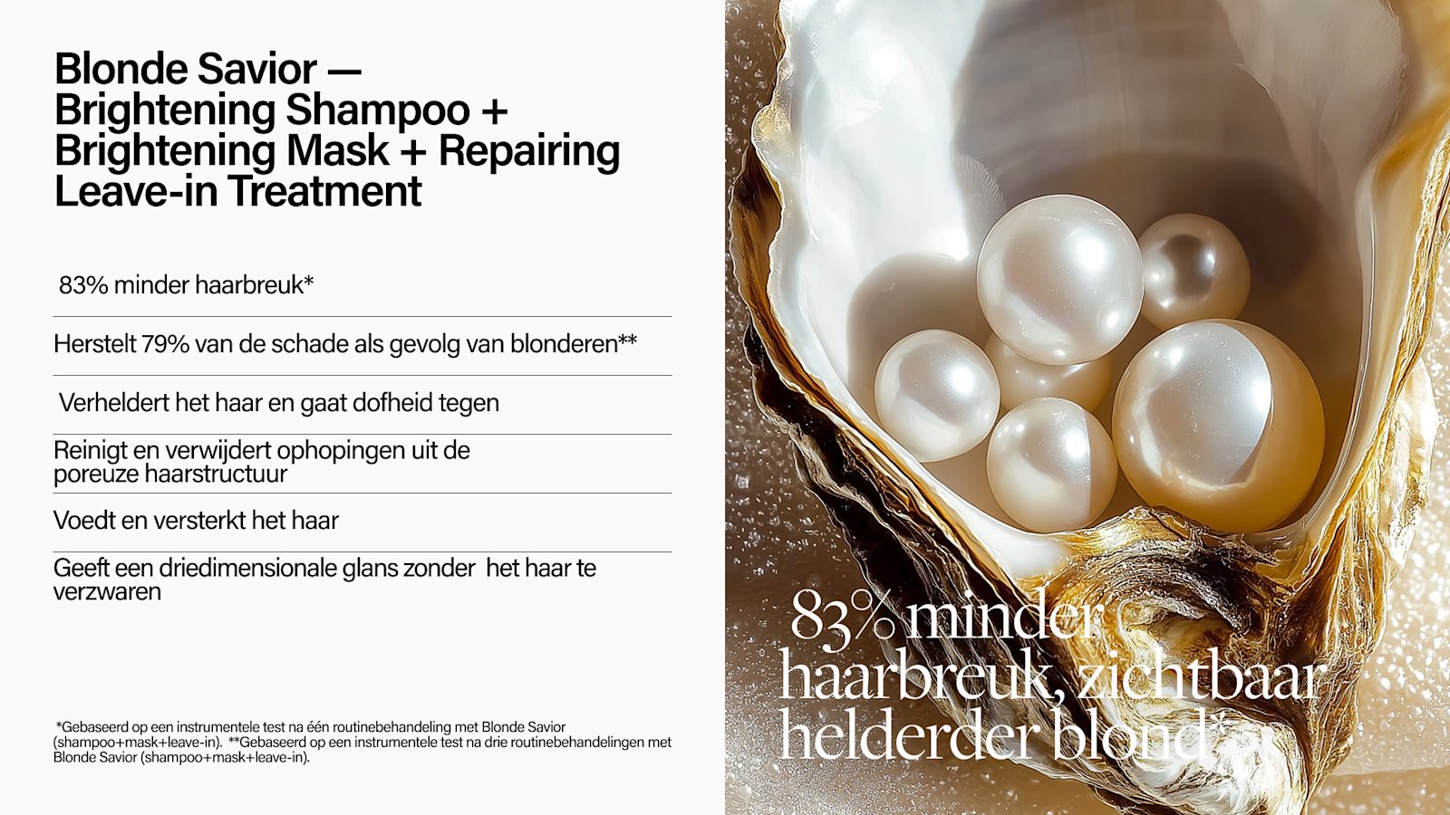 Campagnebeeld van de Keune Blonde Savior-lijn met shampoo, masker en leave-in