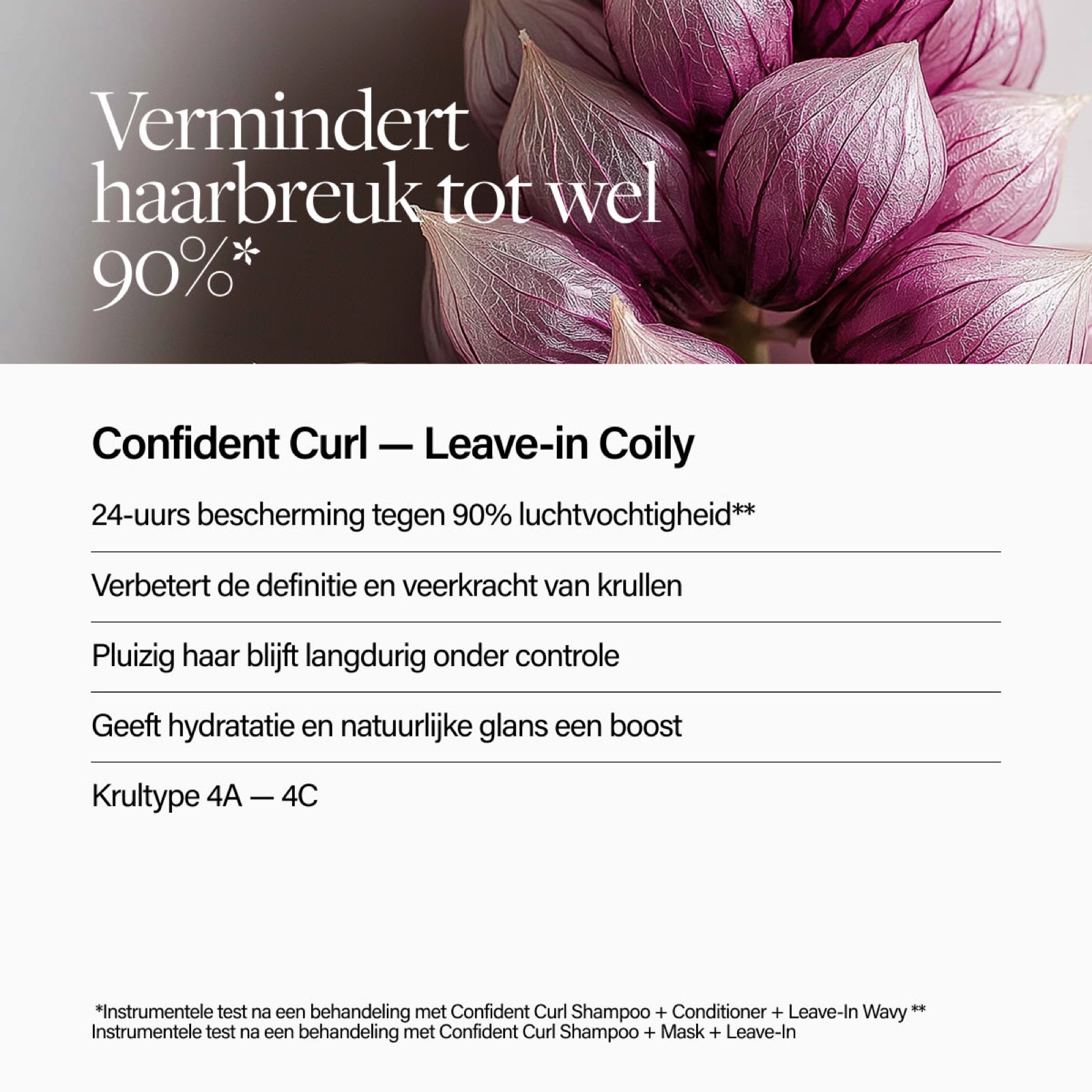 Sfeerbeeld van de Keune Confident Curl Leave-in Coily voor strakke krullen