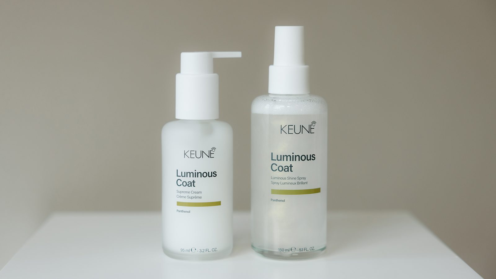 Keune Luminous Coat Shine Spray en Supreme Cream samen in beeld