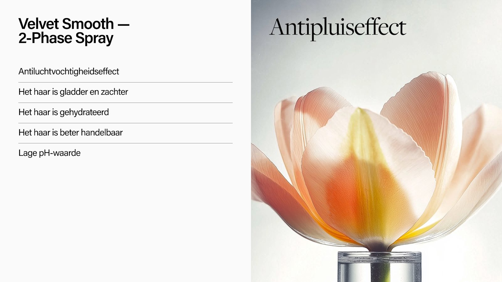 Breed campagnebeeld van Keune voor de Velvet Smooth 2-Phase Spray