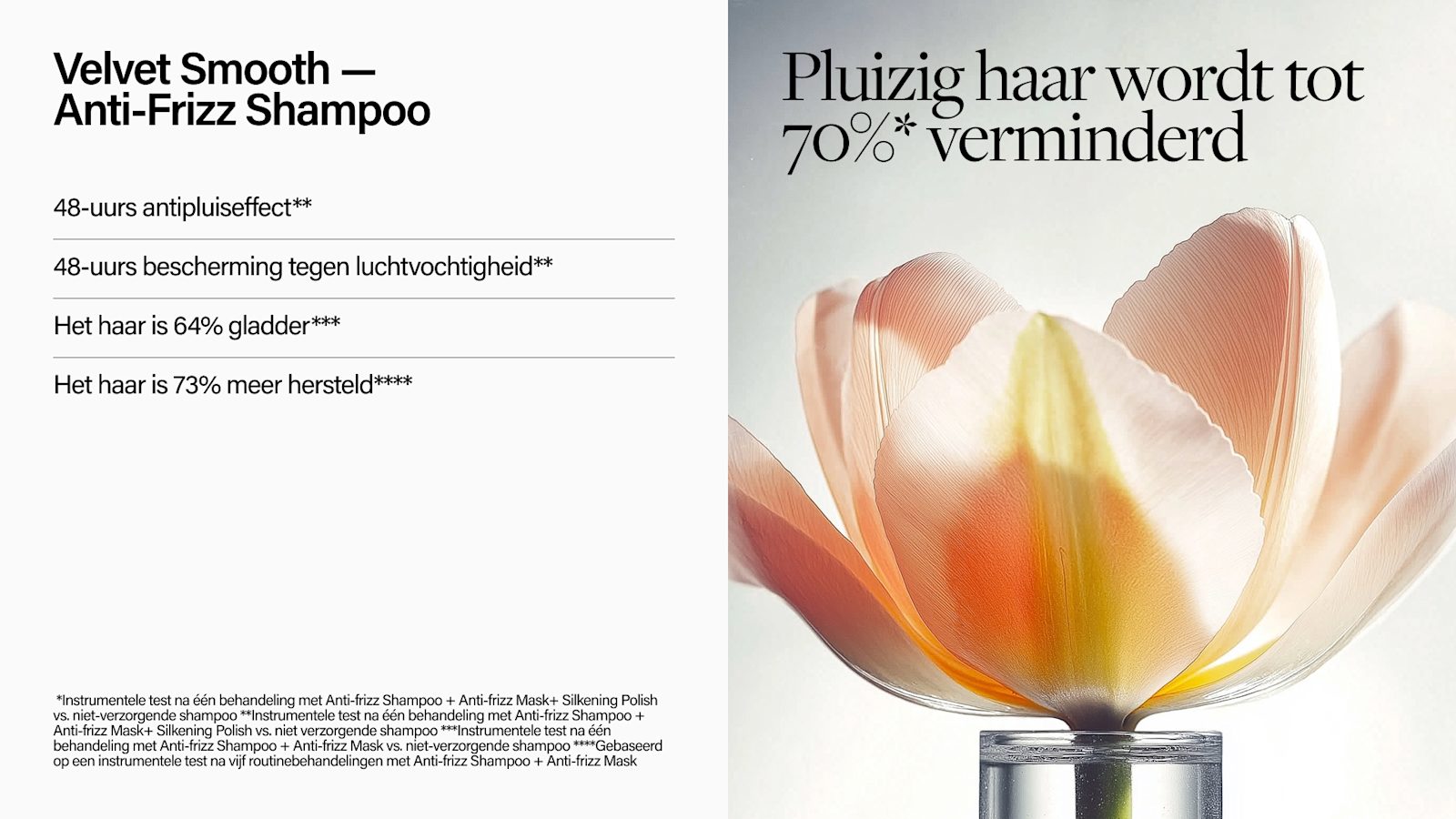 Breed campagnebeeld van Keune voor de Velvet Smooth Anti-Frizz Shampoo