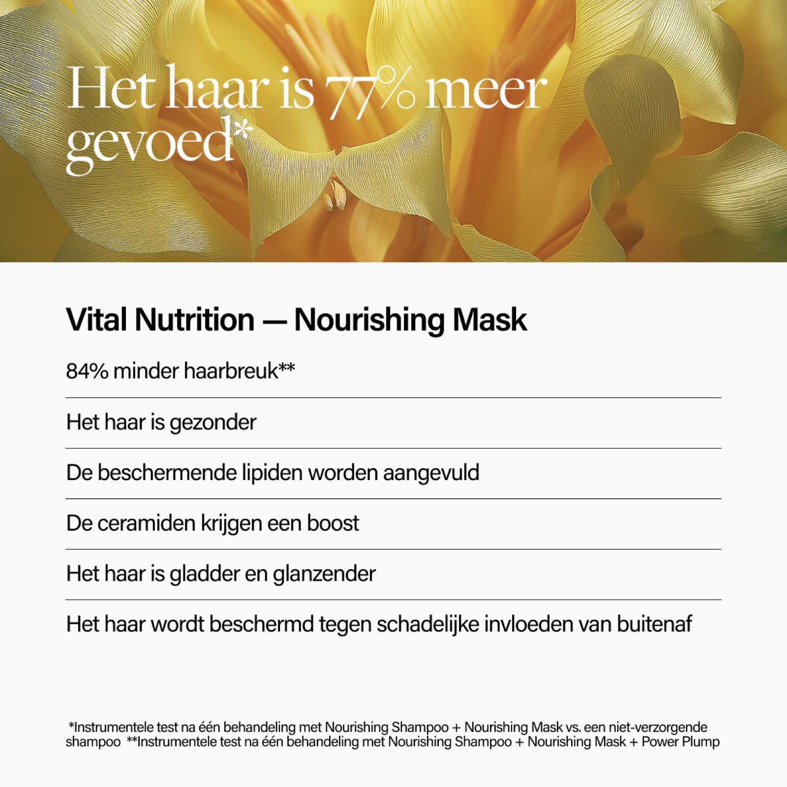 Campagnebeeld van het Keune Vital Nutrition Nourishing Mask